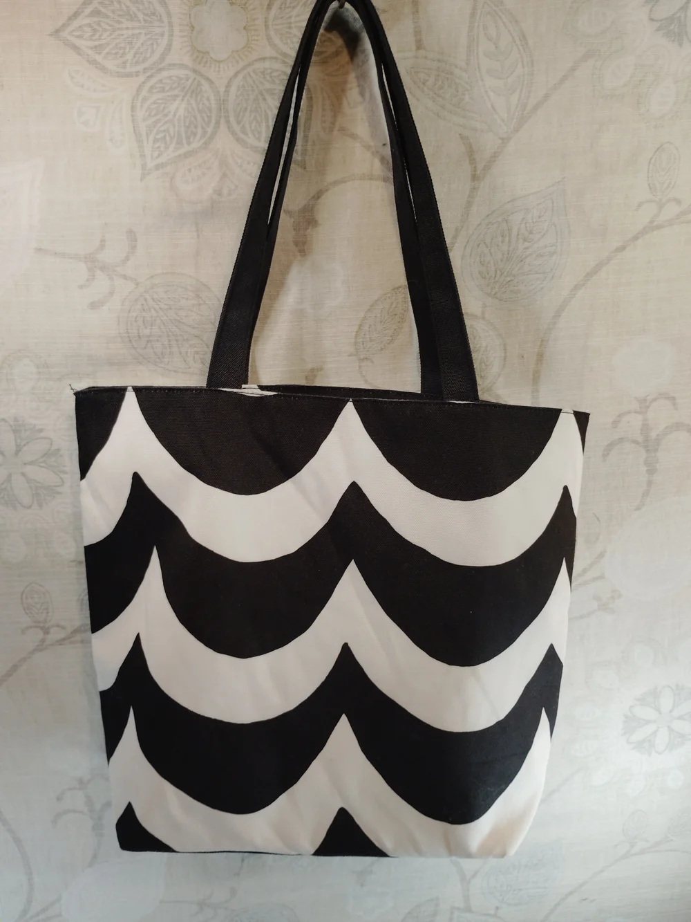 Marimekko For Clinique Black & White Canvas Shoulder Bag